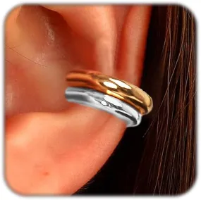 Gold Ear Cuff Earrings for Women Non Piercing Hoops Ear Cartilage Small Minimalist Fake Earrings Sets Adjustable Clip On Wrap Earrings Ear Clips Jewelry Gifts (4 Pcs Gold Silver)