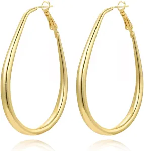 Gold Hoop Earrings for Women 14K Gold Plated Huggie Hoop Dangle Earrings Lightweight Small Gold Hoops Earrings Gold Statement Hoop Earrings Jewelry