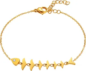 Gold Layered Bracelets for Women - Cute Tiny Bead Heart Lucky Star Moon Fish Bone Flower CZ Layering Circle Dainty Oval Satellite Chain Link Bracelet Handmade for Women Boho Jewelry Gifts