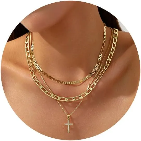 Gold Layered Choker Necklace for Women 14K Gold Plated Boho Turquoise Pendant Necklace Trendy Dainty Beach Western Necklace Jewelry Accessory