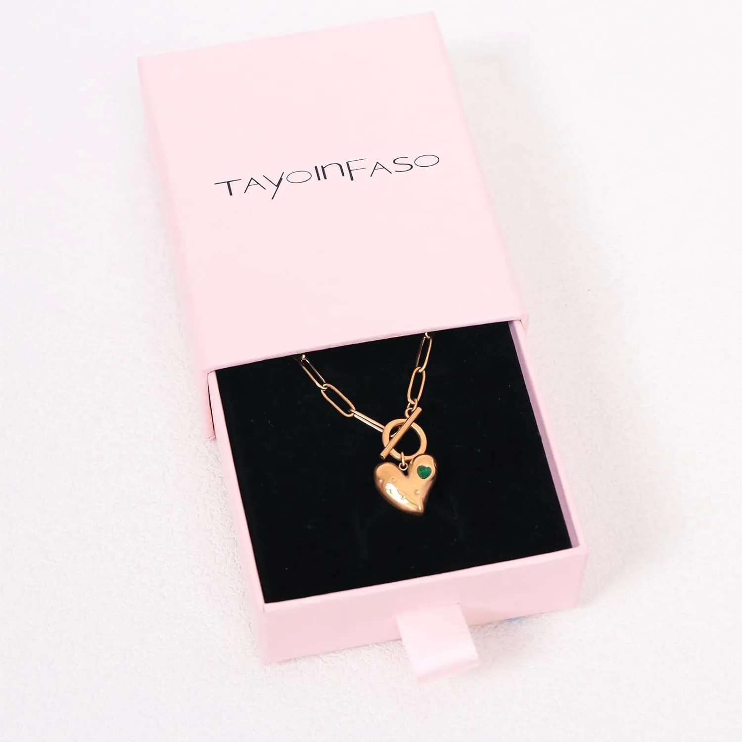 Gold Paperclip Toggle Necklace Pendant for Women Natural Gemstone Pearl Cubic Zirconia Paper Clip Chain Necklace Toggle Paperclip Jewelry Gift for Women