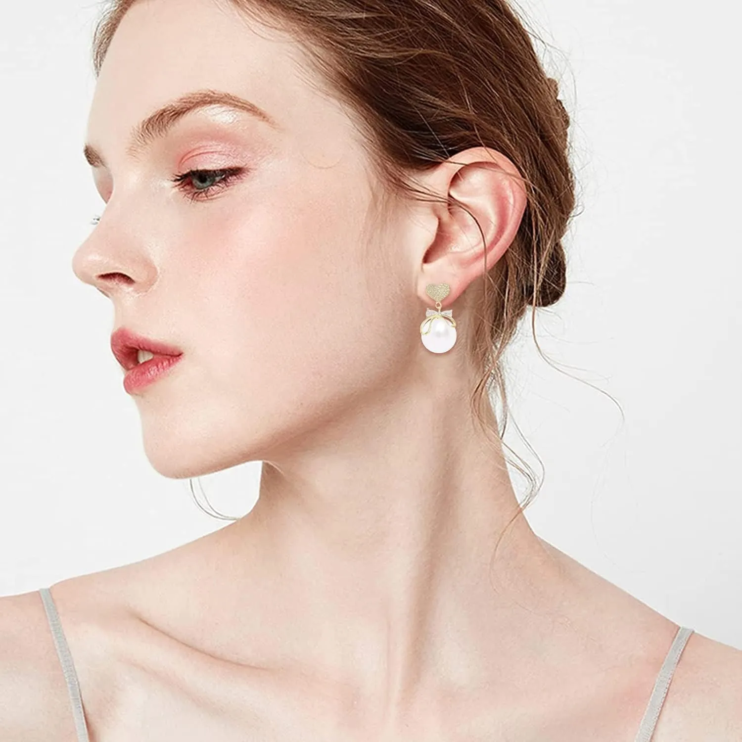 Gold Pearl Earrings - Dangle Studs & Hoops in Sterling Silver