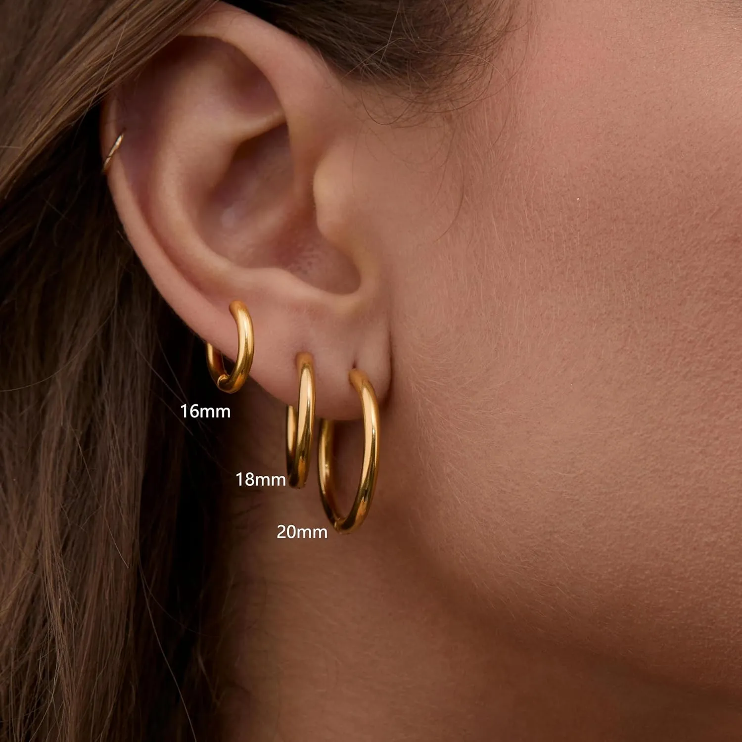 Gold Plated Hoop Earrings Mens Hoop Earrings Chunky Huggie Hoop Earrings for Women Hypoallergenic Dainty Hoop Earrings for Women