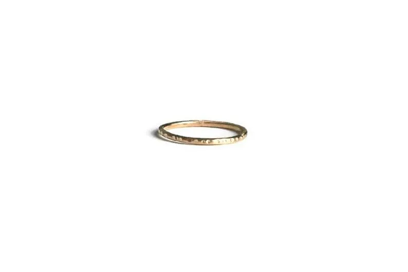 Gold ring, gold stacking ring, gold filled ring, stacking ring, textured ring, midi ring, stackable ring, faceted gold ring (7.5)