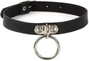 Goth PU Leather Heart-Shape Choker Collar Necklace Adjustable Cross Circle Rivets Spiked Rock Punk O Ring for Girls Women Cosplayer Jewelry