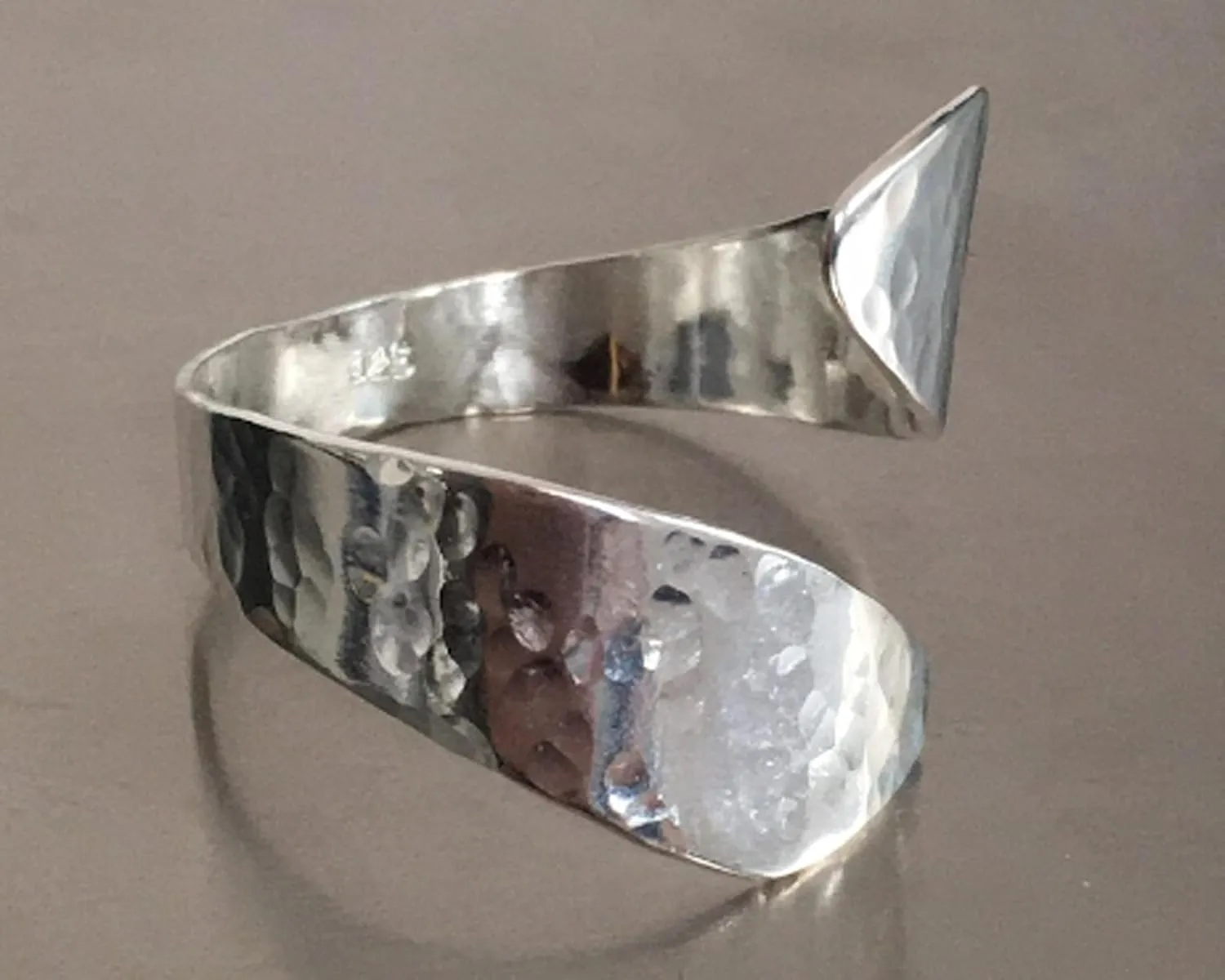 Hammered Thumb Ring Wraparound Ring Adjustable Ring Silver Thumb Ring Minimalist Ring, Thumb Ring, Bypass ring, Midi Ring Ring By Laxmi Jewellers