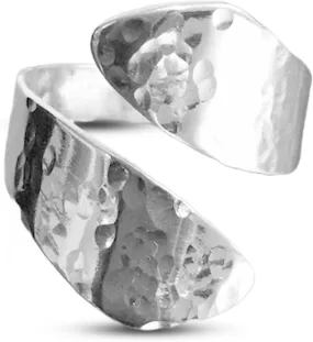 Hammered Thumb Ring Wraparound Ring Adjustable Ring Silver Thumb Ring Minimalist Ring, Thumb Ring, Bypass ring, Midi Ring Ring By Laxmi Jewellers