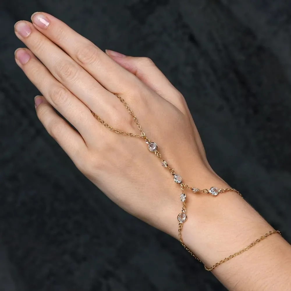 Hand Chain Bracelet for Women Dainty Gold Ring Bracelet Non Tarnish Silver Finger Ring Bracelet Trendy Stuff Hand Jewelry Gifts