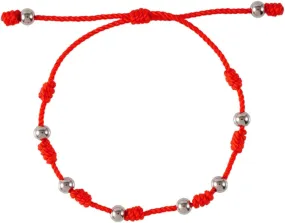 Handmade Adjustable Red Protection Bracelet for Women and Men - 7 Knots Ankle Bracelet - Amulet for Luck and Safety Stylish Red String Jewelry Present