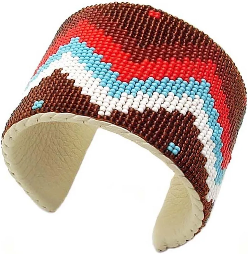 Handmade Beaded Indian Jewelery Bracelet, Native American Style Seed beads Cuff Bracelete for Unisex, One of a kind fashion Jewelery.