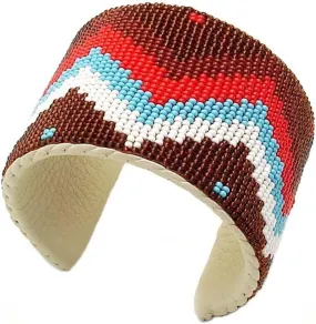 Handmade Beaded Indian Jewelery Bracelet, Native American Style Seed beads Cuff Bracelete for Unisex, One of a kind fashion Jewelery.
