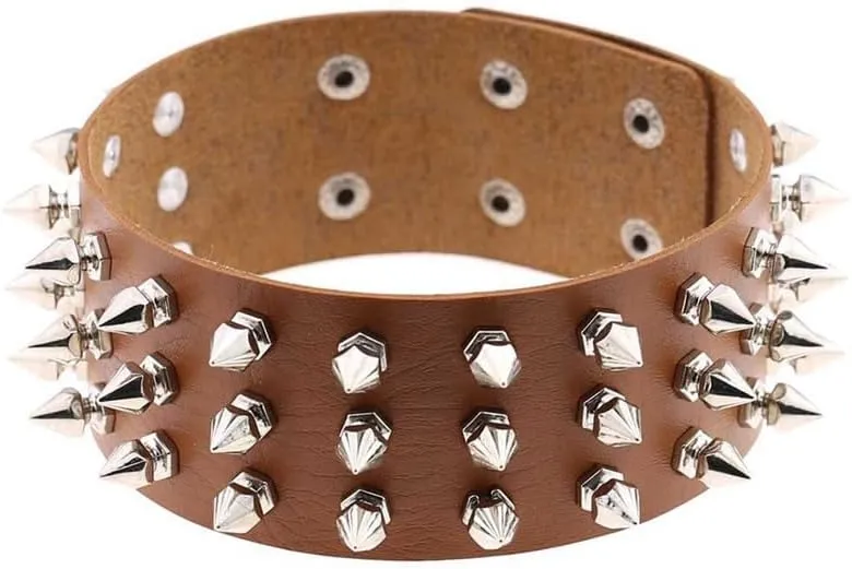 Handmade Spike Punk Choker Necklace Women Adjustable Hip Hop Costume Cosplay Nightclub Rivet Neck Collar Choker