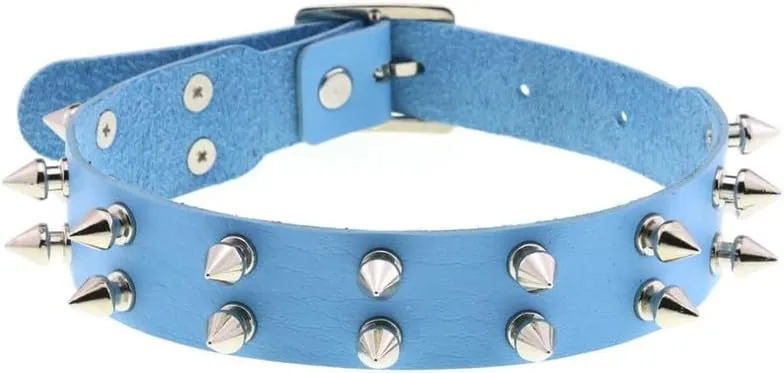 Handmade Women Spike Punk Choker Necklace Adjustable Hip Hop Costume Cosplay Nightclub Rivet Neck Collar Choker
