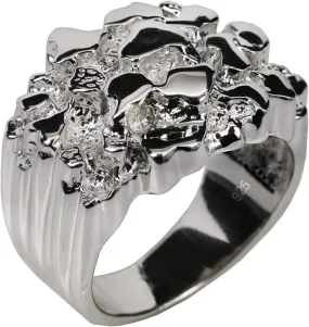 HarlemBling Solid 925 Sterling Silver Men's Ring - Nugget Ring - Pinky or Ring Finger - Sizes 6-13 (9)
