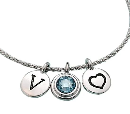 Heart bangle, heart charm bracelet, custom charm beacelet, charm bangle, personalized bracelet, initial bracelet, monogram