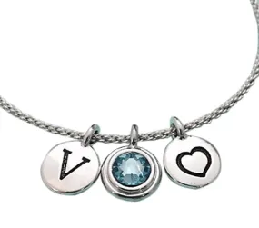Heart bangle, heart charm bracelet, custom charm beacelet, charm bangle, personalized bracelet, initial bracelet, monogram
