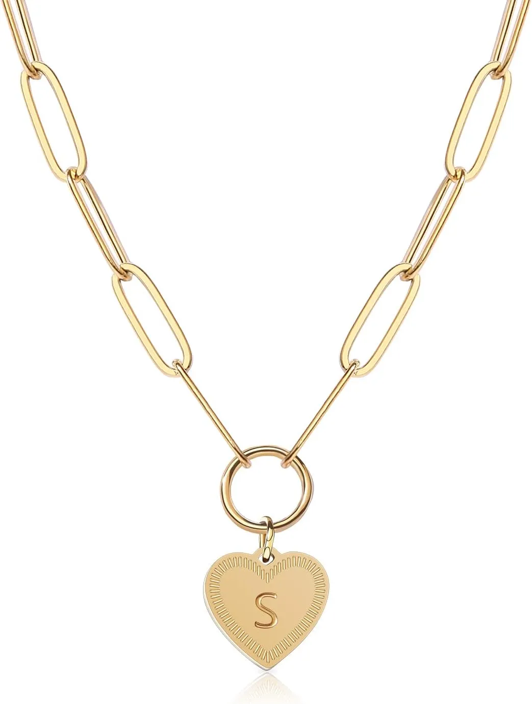 Heart Initial Necklaces for Women, 14K Gold Plated Heart Pendant Letter Alphabet Necklace, Cute Dainty Love Pendant Necklaces for Women Birthday Valentine's Day Mother's Day Gift