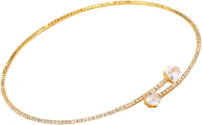 Heart necklace Rhinestone Heart Collar Choker Necklace For Women Simple Open Collar Golden Necklace For Women Choker Necklace Jewelry-N41