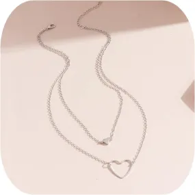Heart Necklaces for Women Gold Heart Necklace Pink Heart Pendant Necklace Layered Heart Shaped Necklace Dainty Jewelry Gifts for Women