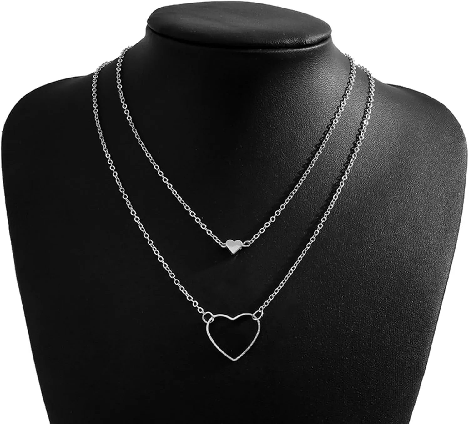 Heart Necklaces for Women Gold Heart Necklace Pink Heart Pendant Necklace Layered Heart Shaped Necklace Dainty Jewelry Gifts for Women