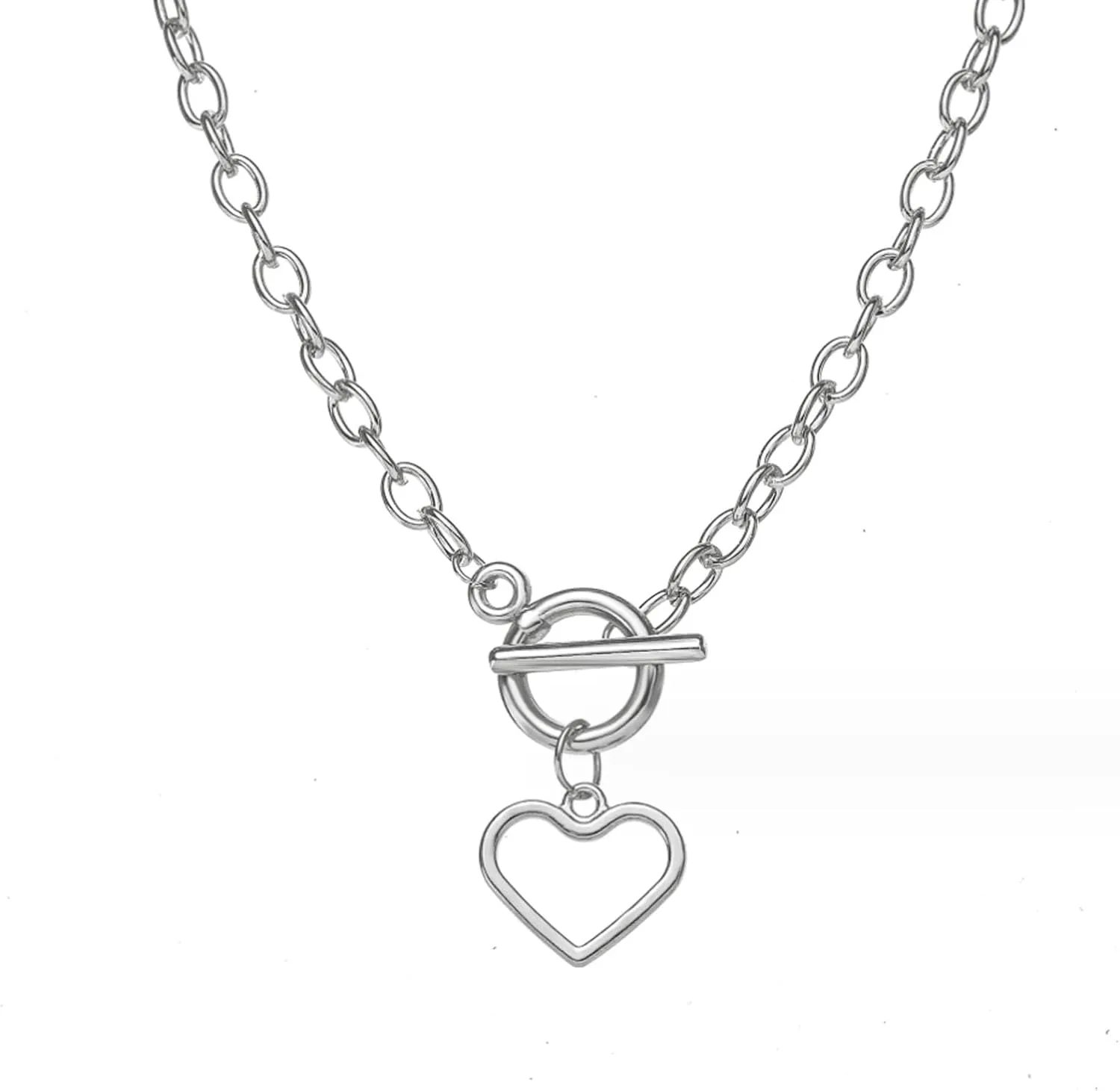 Heart Necklaces for Women Valentines Day Gifts for Her Valentines Day Necklace Trendy Chunky Gold Heart Necklace Love Heart Pendant Necklace