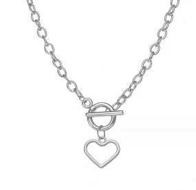 Heart Necklaces for Women Valentines Day Gifts for Her Valentines Day Necklace Trendy Chunky Gold Heart Necklace Love Heart Pendant Necklace