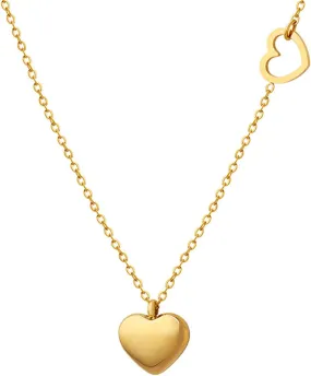 Heart Necklaces for Women Valentines Day Gifts for Her Valentines Day Necklace Trendy Chunky Gold Heart Necklace Love Heart Pendant Necklace