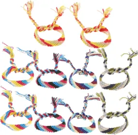 Homoyoyo 10Pcs Knitted Bracelet Ethnic Style Wrist Chains Handmade Friendship Wristbands Comfortable Material Unique Present for Festivals Birthdays