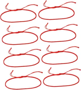 Homoyoyo 8pcs DIY Red String Bracelets Semi Finished Cord Jewelry for Friendship Smooth Comfortable Design Elegant Accessory for Daily Wear Valentine Present