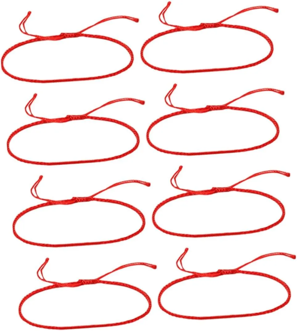 Homoyoyo 8pcs DIY Red String Bracelets Semi Finished Cord Jewelry for Friendship Smooth Comfortable Design Elegant Accessory for Daily Wear Valentine Present