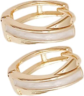 Hoop Earrings Set Gold Hoops Minimalist Geometric Design Comfortable Piercing Jewelry