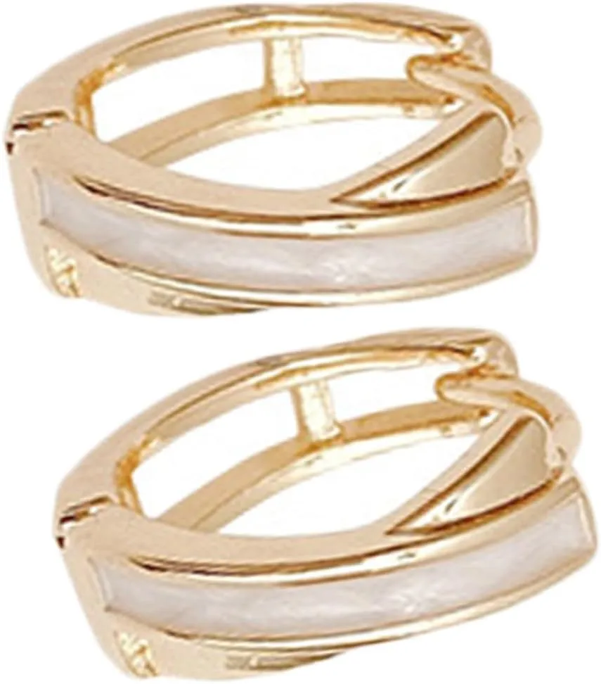 Hoop Earrings Set Gold Hoops Minimalist Geometric Design Comfortable Piercing Jewelry