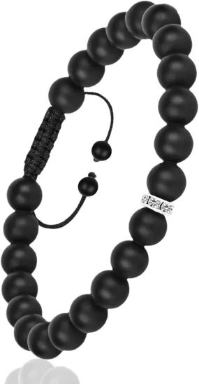 HOZEAL Black Onxy Crystal Beaded Bracelets, Men Women Agate Quartz Energy Protection Bracelet, for Courage Money Wealth Prosperity Good Luck Fengshui Handmade Energy Stone Jewelry Bracelet