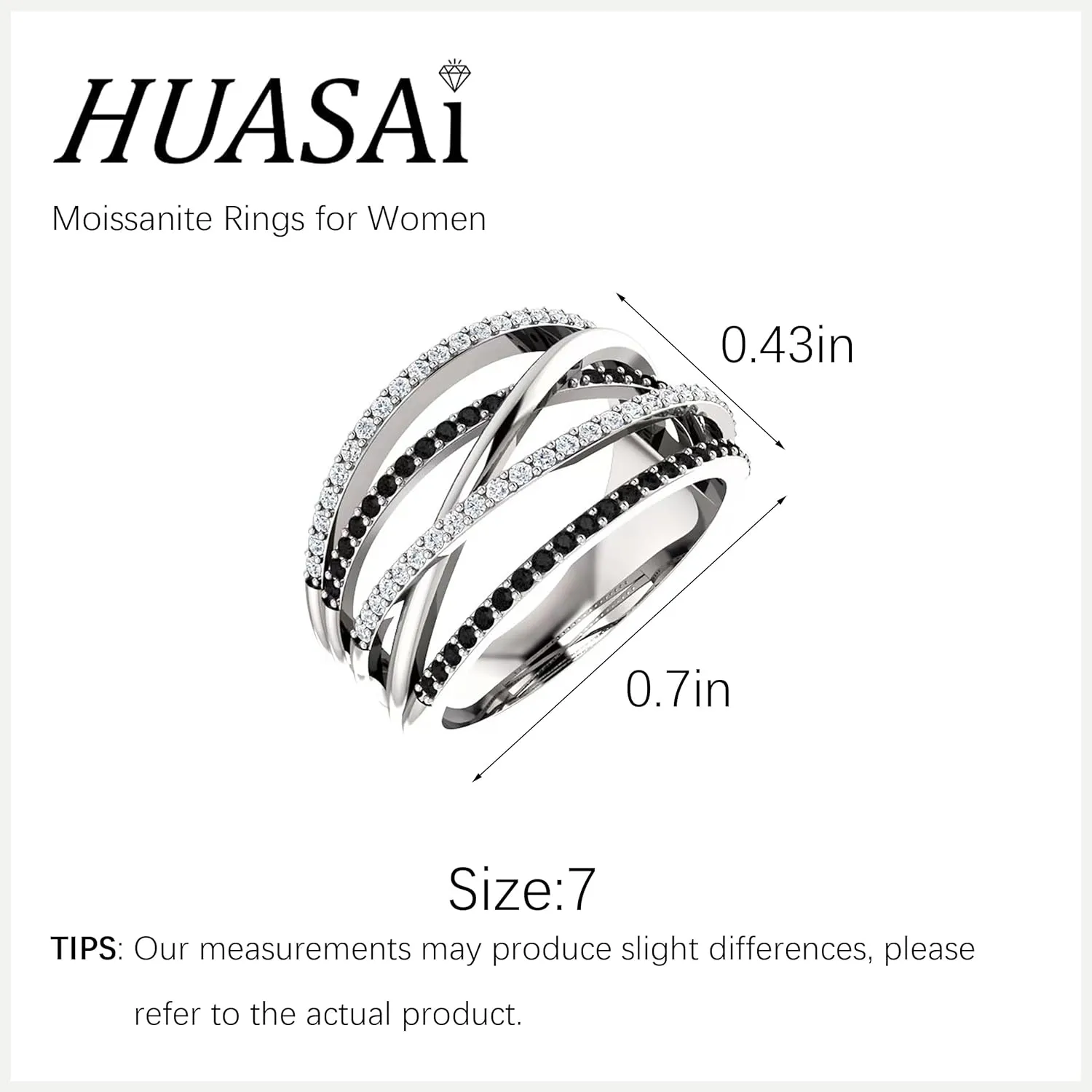 HUASAI Fake Engagement Ring Cubic Zirconia Engagement Ring for Women