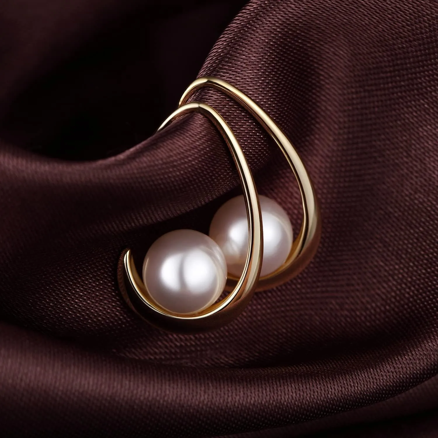 Jiamiaoi Sterling Silver Pearl Drop Earrings - Dangle Lever Back Hook Earrings for Women - Come with Gift Box