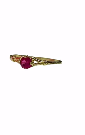 July birthstone ring,Stacking Ring, Ruby Ring,Gold Ring, Thin Stackable Ring,Vintage Ring,Gemstone Ring, Fuchsia Ring,Bridal Ring