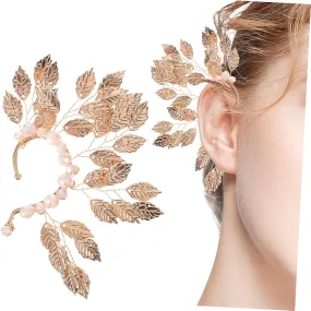KESYOO Vintage Leaf Design Non Pierced Ear Cuff Clip for Women Earring Accessory for Dresses Skirts and