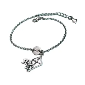 Kite charm bracelet, kite charm, adjustable bracelet, charm bracelet, personalized bracelet, initial bracelet, monogram