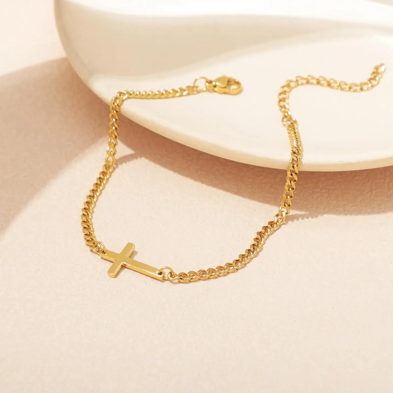 KOMI 18K Gold Plated Butterfly Zircon Bracelet Stainless Steel Pendant Adjustable Evil Bracelet Girlfriend Mom Best Friend Gift Jewelry