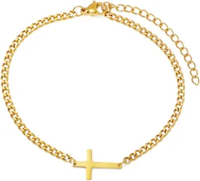 KOMI 18K Gold Plated Butterfly Zircon Bracelet Stainless Steel Pendant Adjustable Evil Bracelet Girlfriend Mom Best Friend Gift Jewelry
