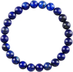 Lapis Lazuli Gemstone Bracelet, Men Women Blue Beaded Protection Crystal Stone Bracelets, Blue Friendship Wealth Money Prosperity Feng Shui Good Luck Chakra Enery Handmade Jewelry Bracelet 8mm