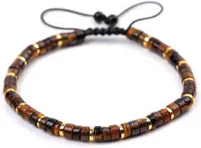 Lapis Lazuli Seven-Color Woven Bracelet, Adjustable 4mm Gemstone Beaded Spiritual Jewelry, Elegant Boho Luck Charm(7)
