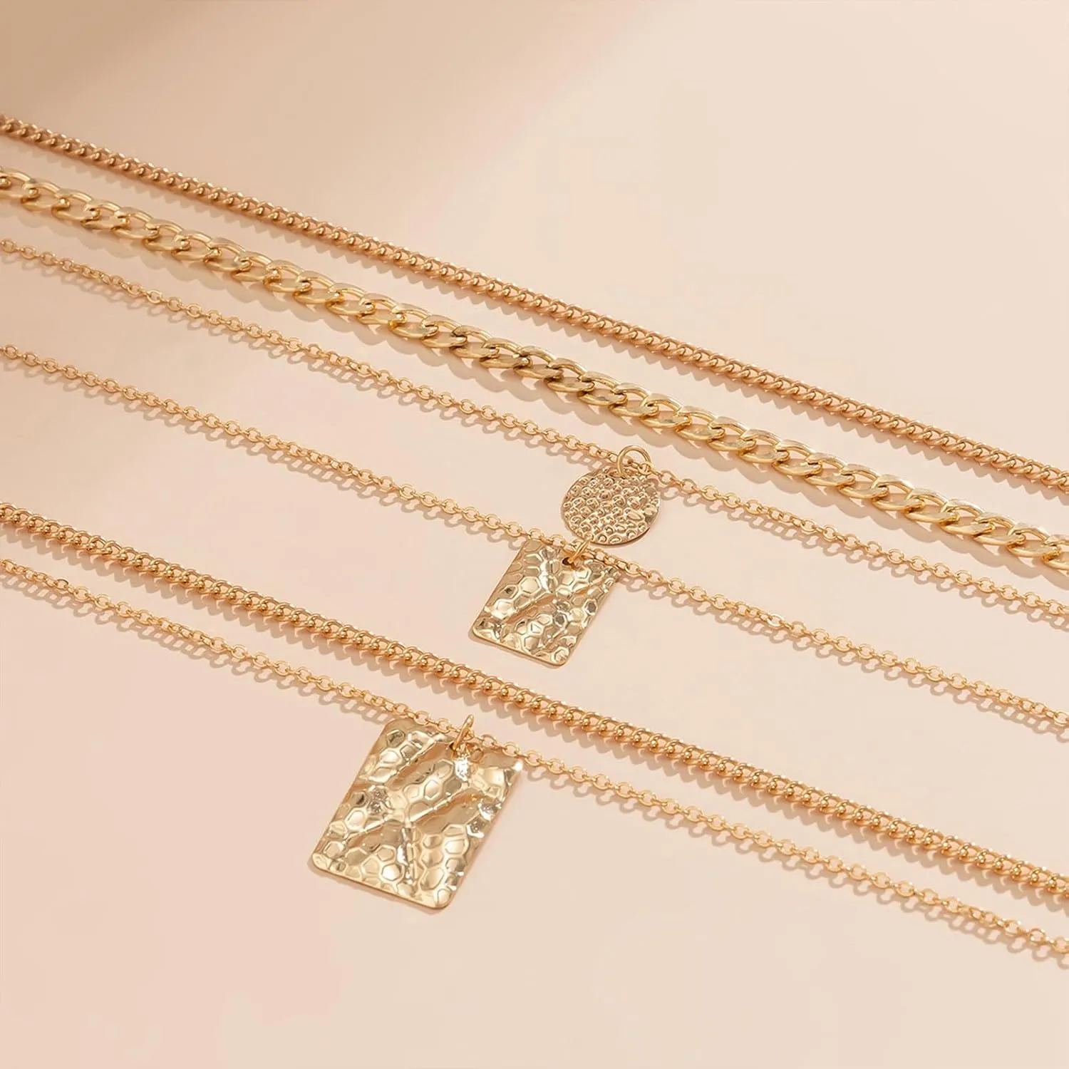 Layered Necklaces for Women Dainty Gold Charm Necklace Peaperclip Chain Necklace Stacked 14k Gold Necklace Jewelry Set Gifts Trendy Necklaces for Women 2024