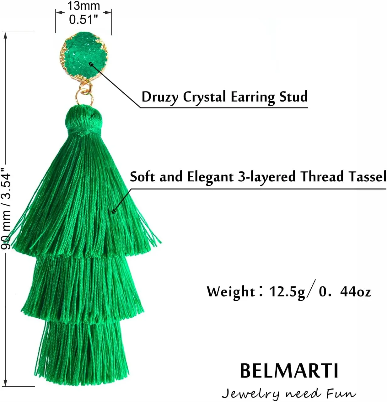 Layered Tassel Bohemian Dangle Earrings, Acrylic Rose Petal Drop Earrings Holiday Festive Costume Earrings Gift for Women