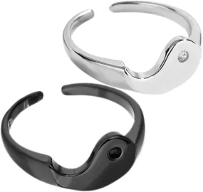 LIFKOME 1 Pair Couple Ring Elegant Matching Rings for Lovers Open Design for Engagements and Special Occasions