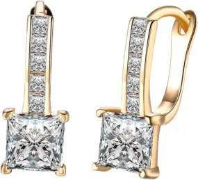 LIFKOME Zircon Diamond Jewelry Earrings Gold Plated Crystal Dangle Earrings for Women for Parties and Weddings