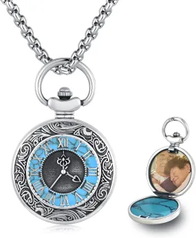 Locket Necklace That Holds Pictures 925 Sterling Silver Round Travel Necklace Women Personalized Customize Photo Locket Men Graduation inspirational Jewelry Gifts for Mom Grandma