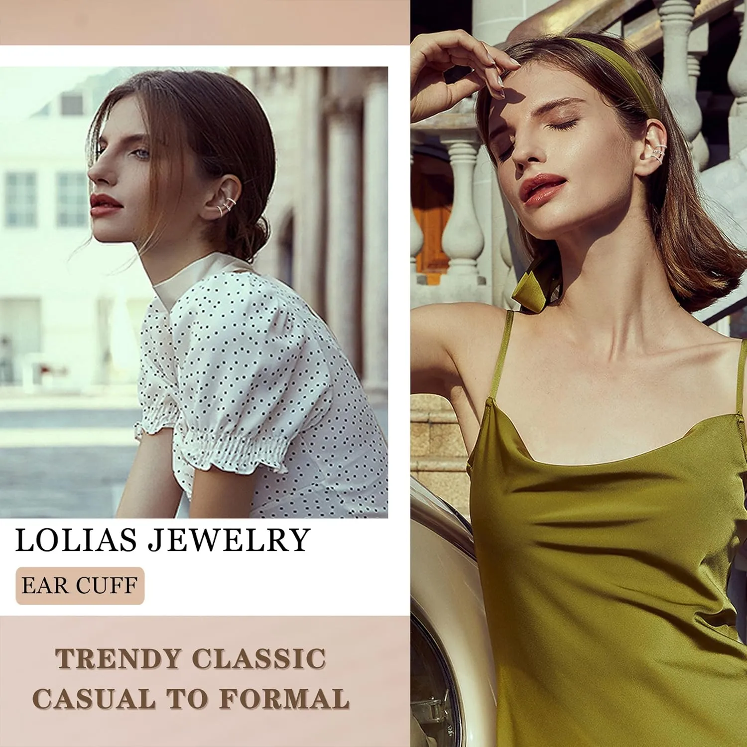 LOLIAS    for Women Non Piercing Gold Ear Cuffs    Ear Cuff for Non Pierced Ears Clip on Cartilage Earring   Lightweight