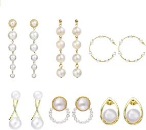 Long Pearl Earrings for Women Trendy Pearl Dangle Earrings Hypoallergenic Elegant Wedding Pearl Tassel Earrings for Bridal Prom Jewelry Gifts