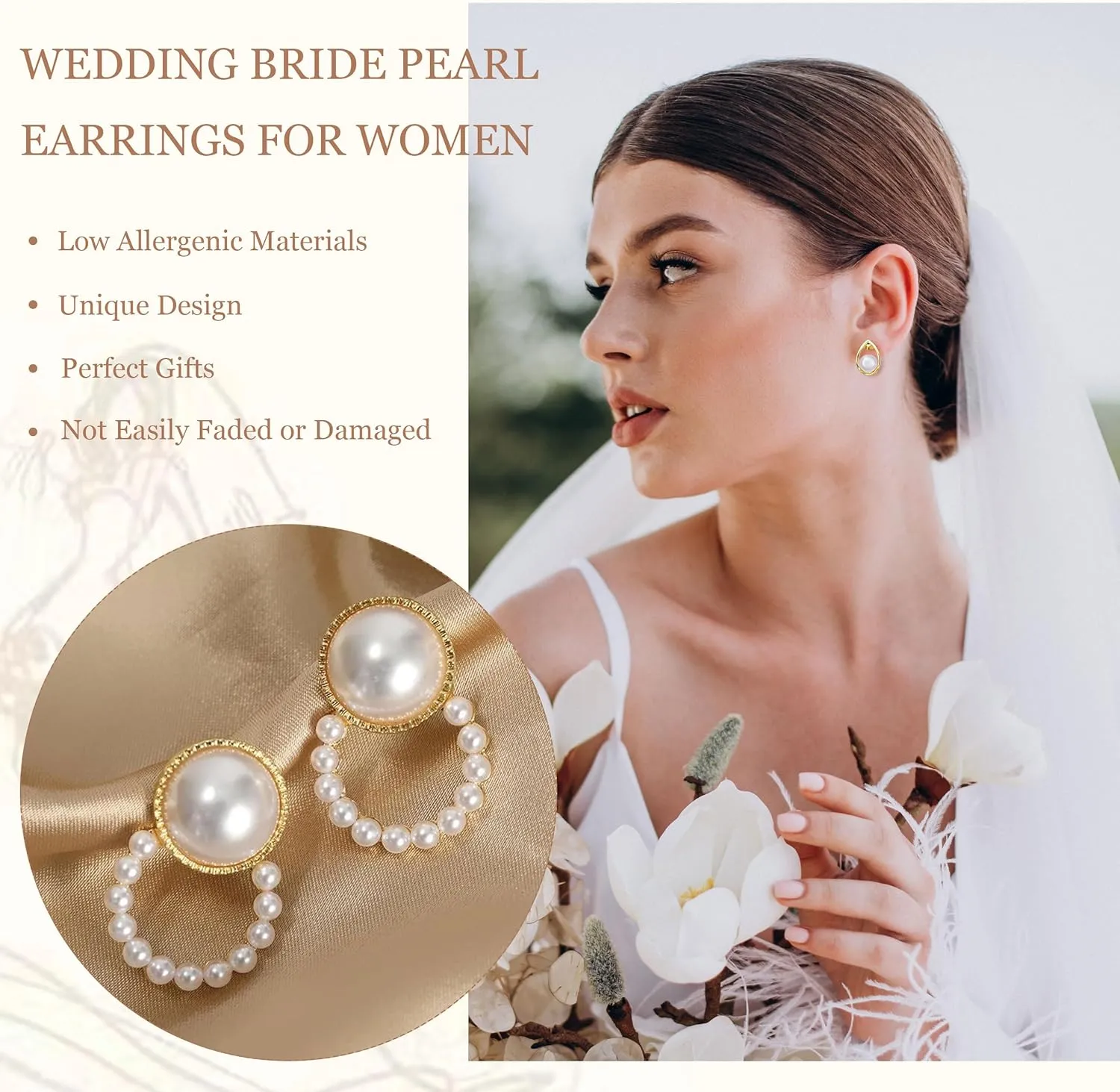 Long Pearl Earrings for Women Trendy Pearl Dangle Earrings Hypoallergenic Elegant Wedding Pearl Tassel Earrings for Bridal Prom Jewelry Gifts